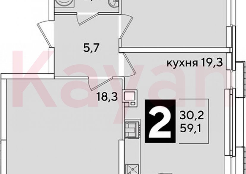 Продажа 3-комн. квартиры, 59.1 кв.м фото 0