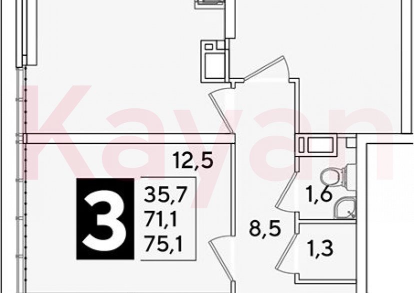 Продажа 4-комн. квартиры, 71.1 кв.м фото 0