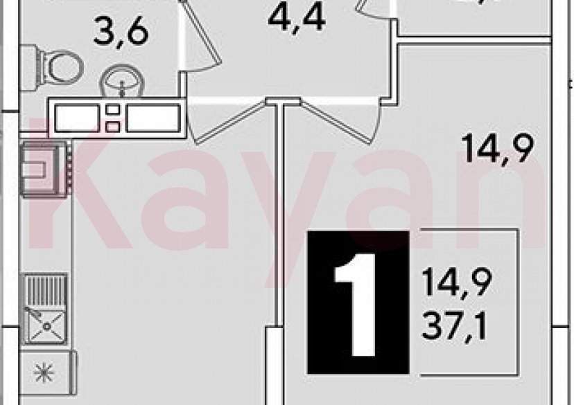 Продажа 1-комн. квартиры, 37.1 кв.м фото 0