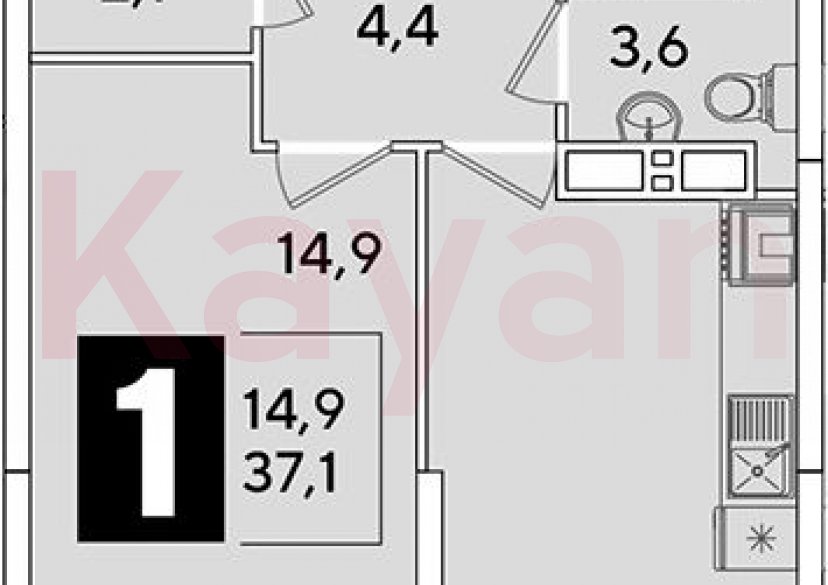 Продажа 1-комн. квартиры, 37.1 кв.м фото 0