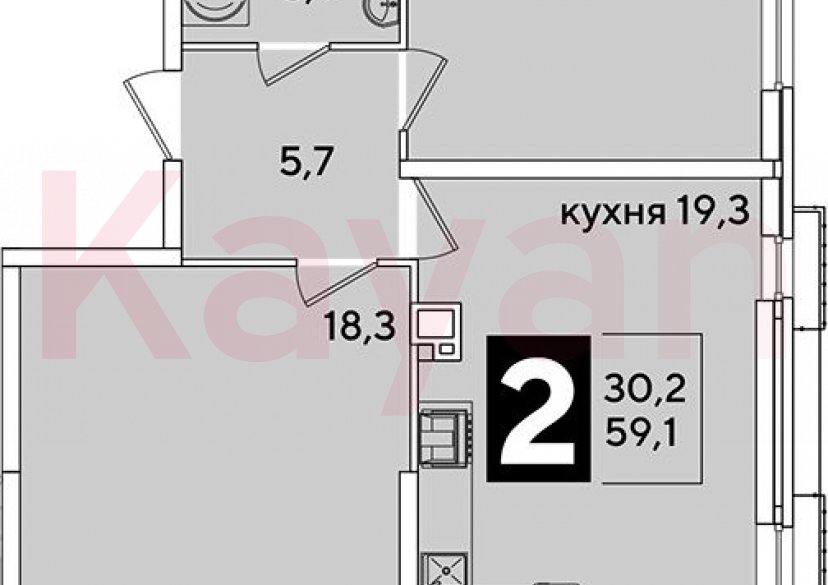 Продажа 3-комн. квартиры, 59.1 кв.м фото 0