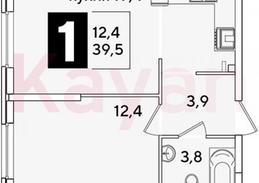 Продажа 2-комн. квартиры, 39.5 кв.м фото 0