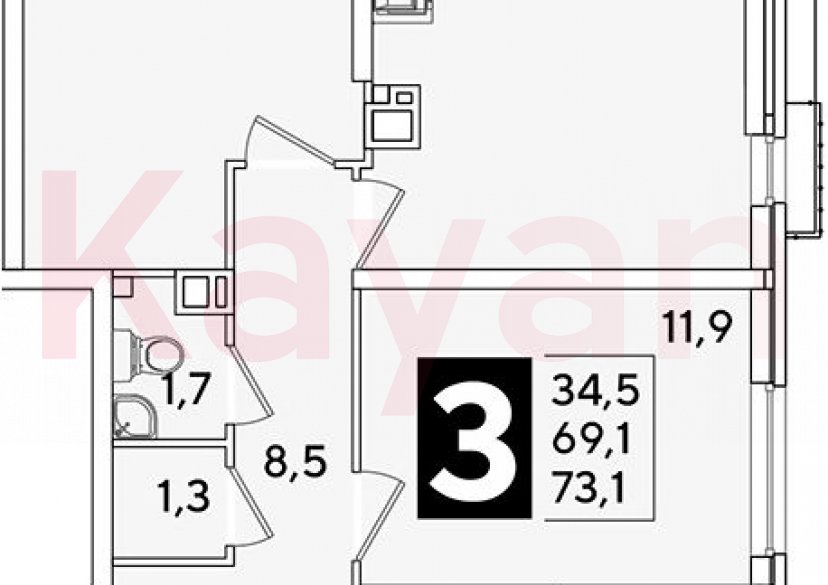 Продажа 4-комн. квартиры, 69.1 кв.м фото 0