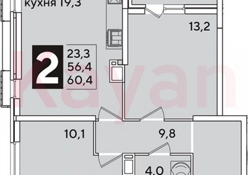 Продажа 3-комн. квартиры, 56.4 кв.м фото 0