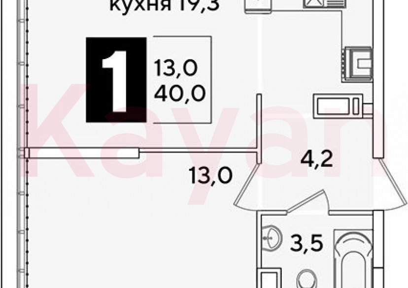 Продажа 2-комн. квартиры, 40 кв.м фото 0