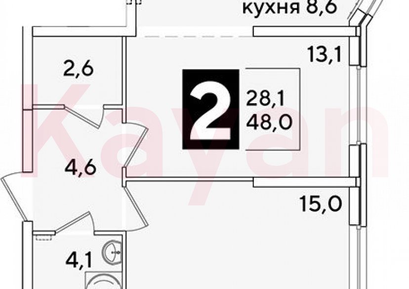 Продажа 2-комн. квартиры, 48 кв.м фото 0