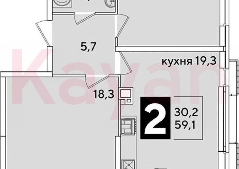 Продажа 3-комн. квартиры, 59.1 кв.м фото 0