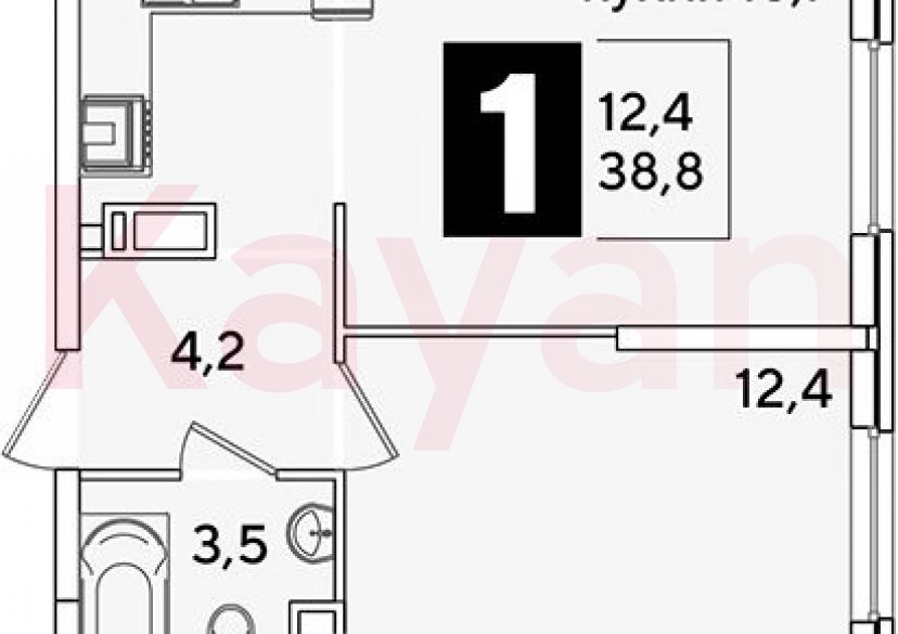 Продажа 2-комн. квартиры, 38.8 кв.м фото 0