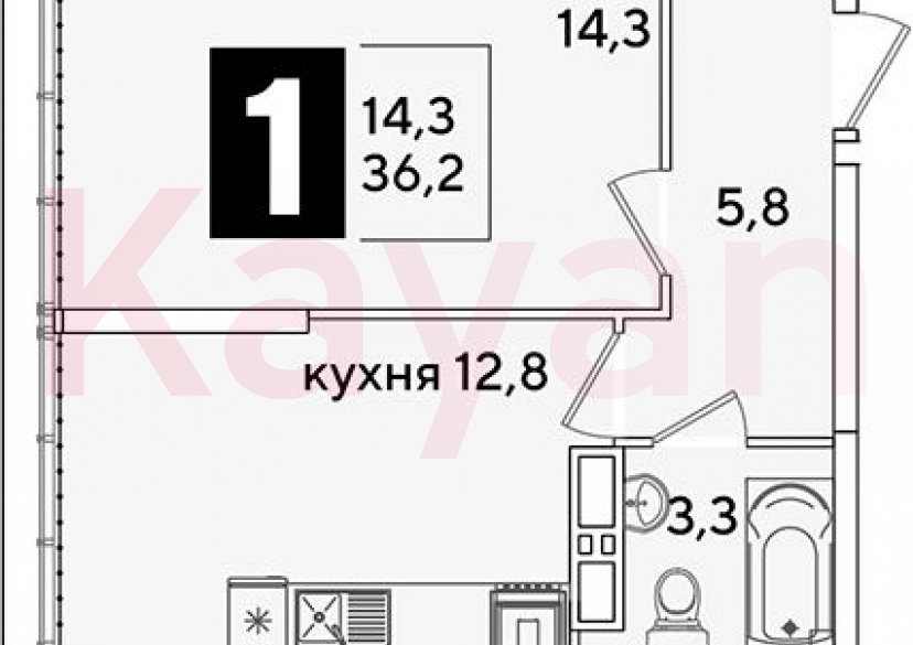 Продажа 1-комн. квартиры, 36.2 кв.м фото 0