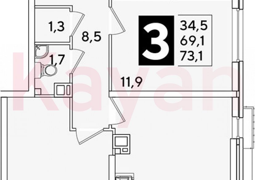 Продажа 4-комн. квартиры, 69.1 кв.м фото 0