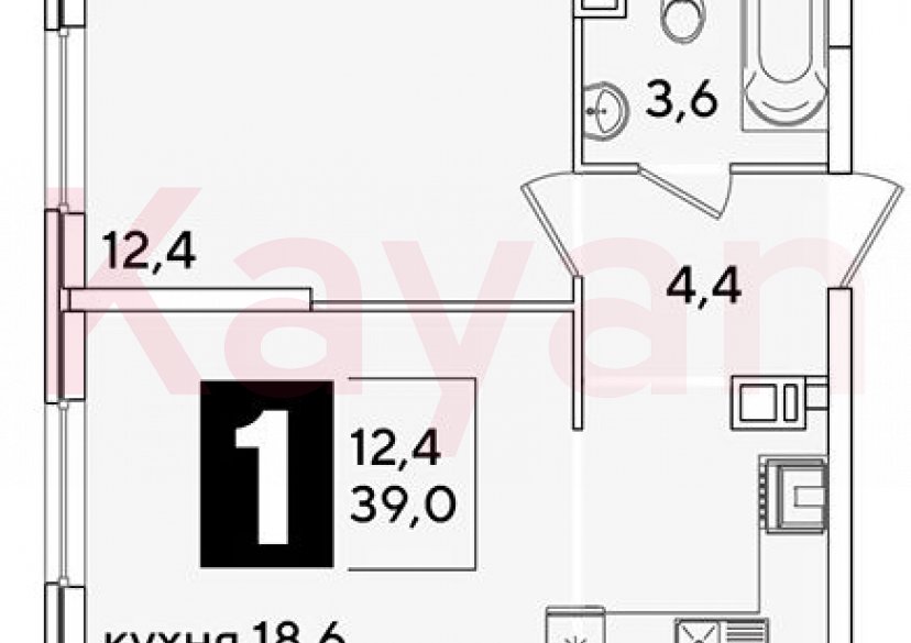 Продажа 2-комн. квартиры, 39 кв.м фото 0