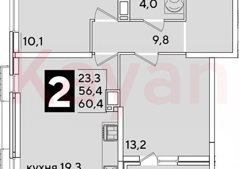 Продажа 3-комн. квартиры, 56.4 кв.м фото 0