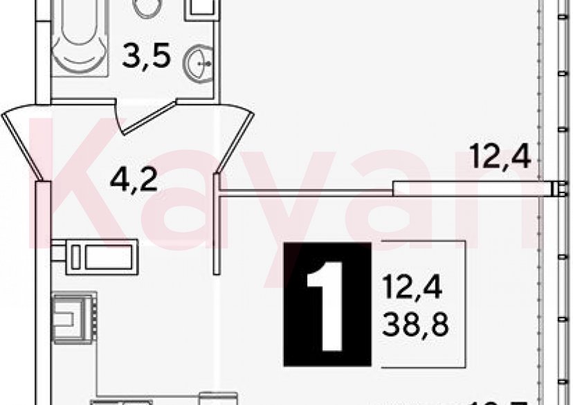 Продажа 2-комн. квартиры, 38.8 кв.м фото 0