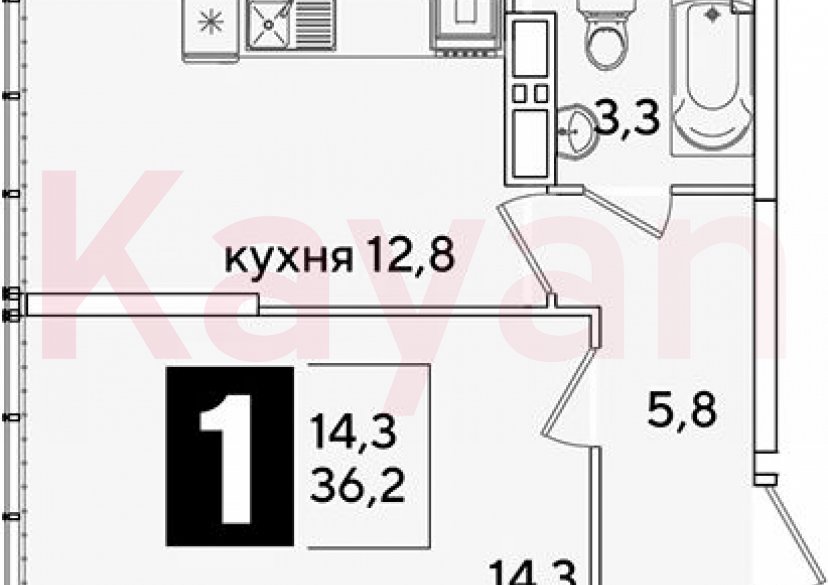 Продажа 1-комн. квартиры, 36.2 кв.м фото 0