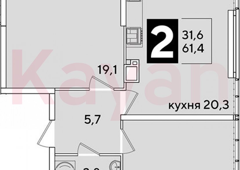 Продажа 3-комн. квартиры, 61.4 кв.м фото 0