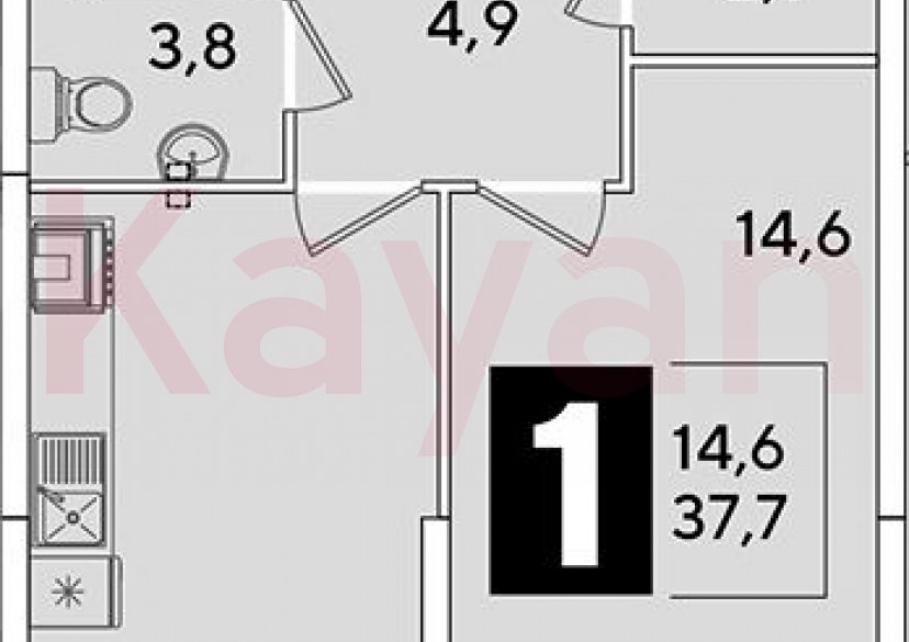 Продажа 1-комн. квартиры, 37.7 кв.м фото 0