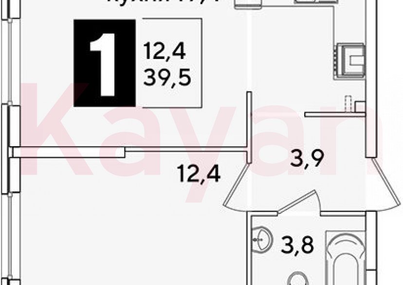 Продажа 2-комн. квартиры, 39.5 кв.м фото 0