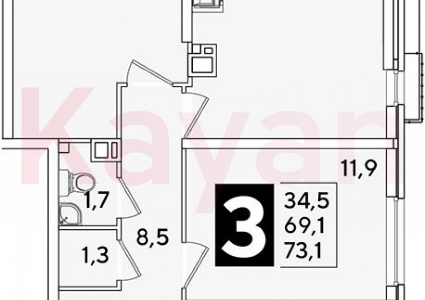 Продажа 4-комн. квартиры, 69.1 кв.м фото 0