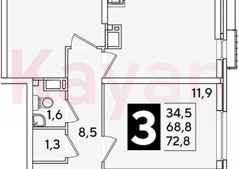 Продажа 4-комн. квартиры, 68.8 кв.м фото 0