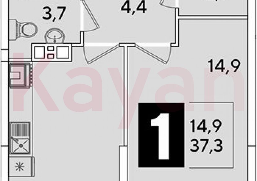 Продажа 1-комн. квартиры, 37.3 кв.м фото 0