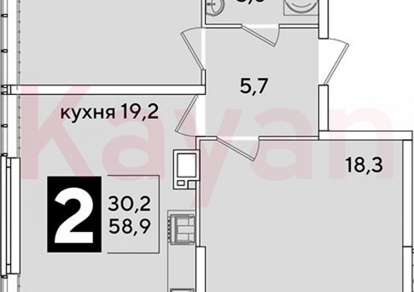 Продажа 3-комн. квартиры, 58.9 кв.м фото 0