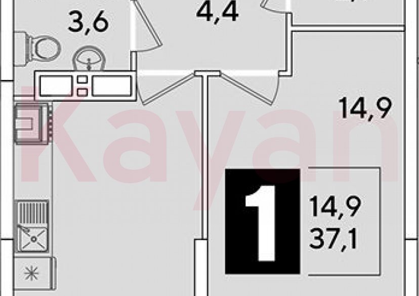 Продажа 1-комн. квартиры, 37.1 кв.м фото 0