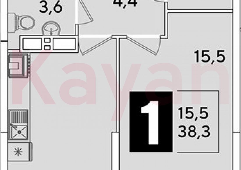 Продажа 1-комн. квартиры, 38.3 кв.м фото 0