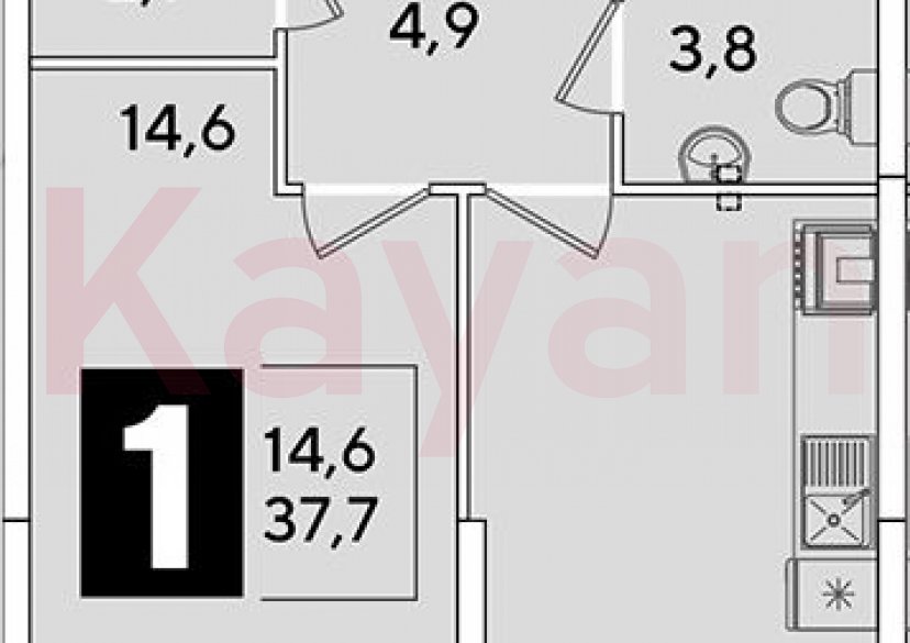 Продажа 1-комн. квартиры, 37.7 кв.м фото 0