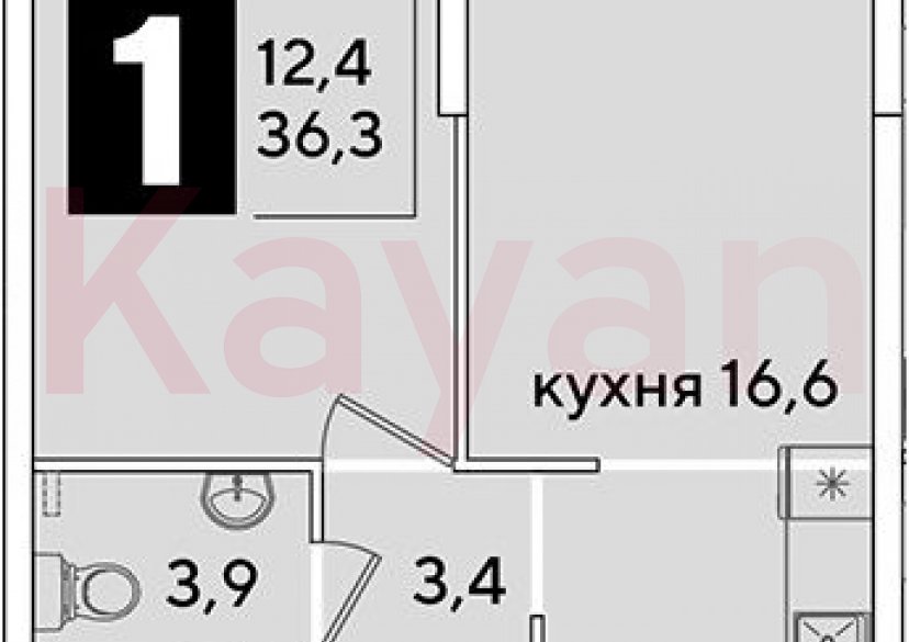 Продажа 2-комн. квартиры, 36.3 кв.м фото 0