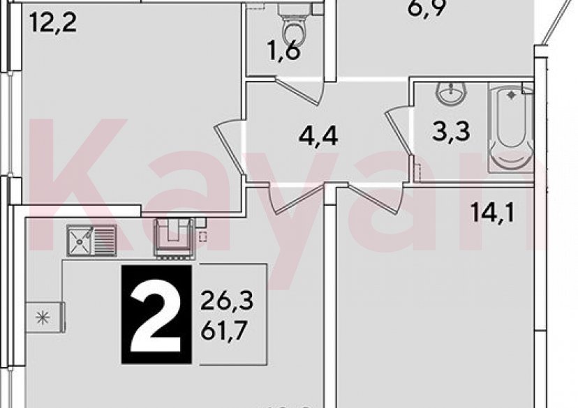 Продажа 3-комн. квартиры, 61.7 кв.м фото 0