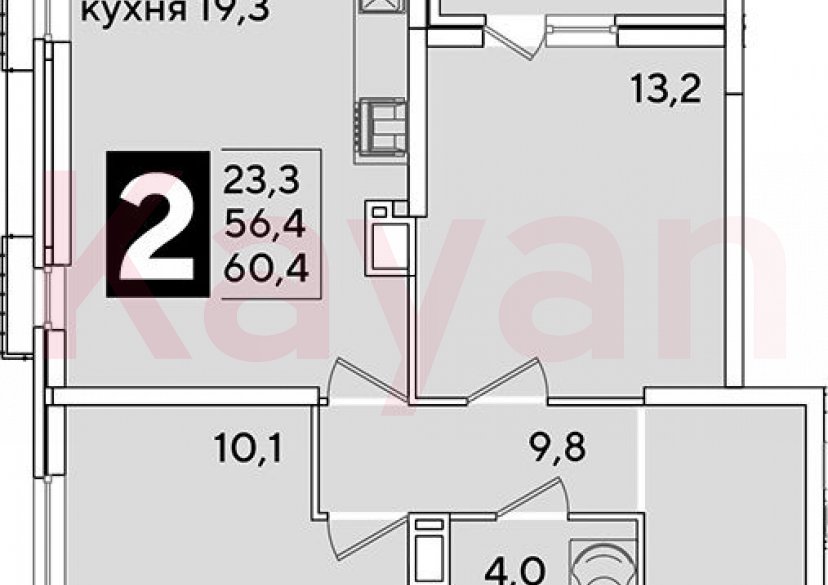 Продажа 3-комн. квартиры, 56.4 кв.м фото 0