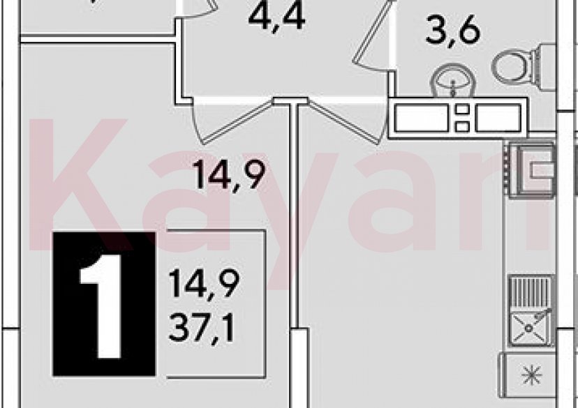 Продажа 1-комн. квартиры, 37.1 кв.м фото 0