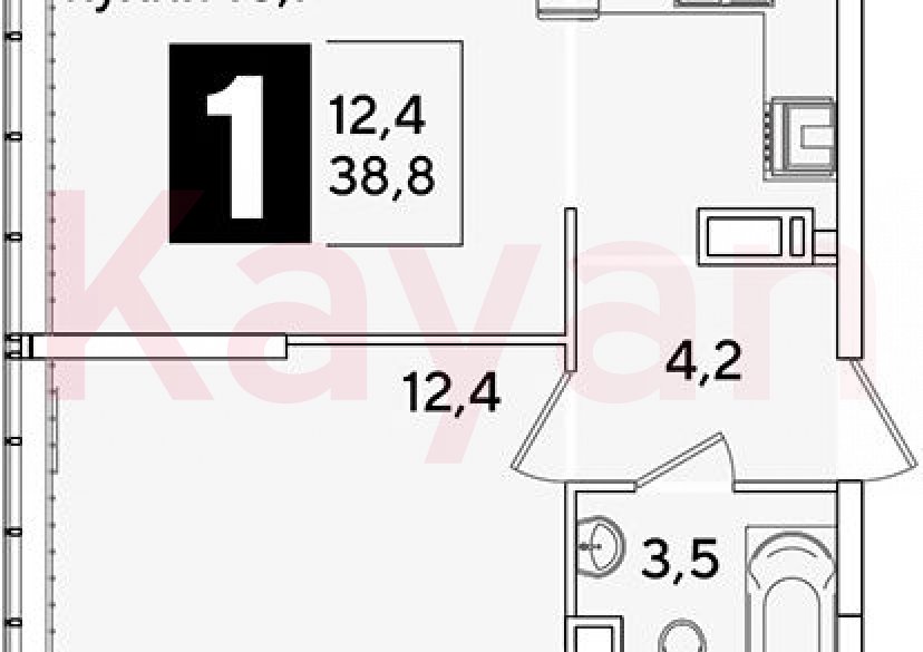 Продажа 2-комн. квартиры, 38.8 кв.м фото 0