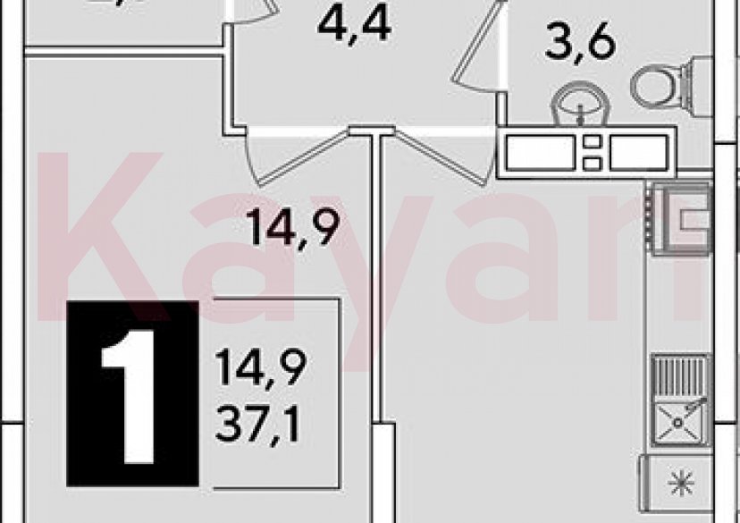 Продажа 1-комн. квартиры, 37.1 кв.м фото 0