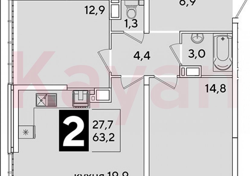 Продажа 3-комн. квартиры, 63.2 кв.м фото 0