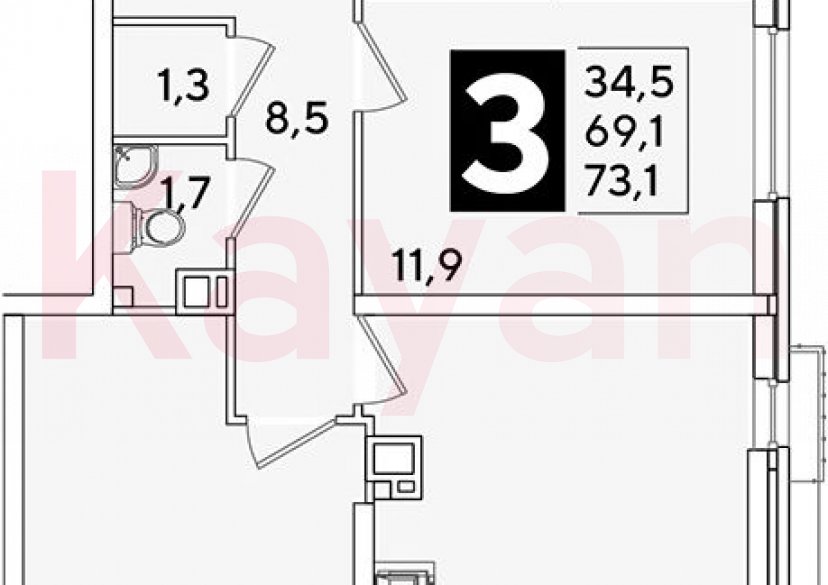 Продажа 4-комн. квартиры, 69.1 кв.м фото 0