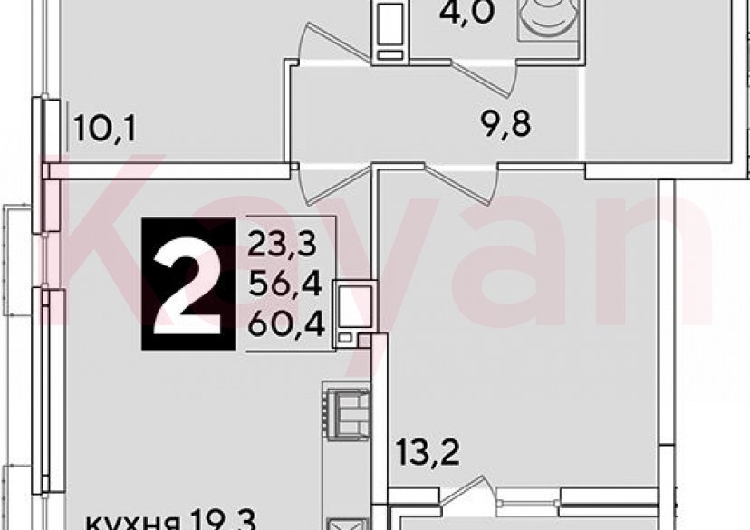 Продажа 3-комн. квартиры, 56.4 кв.м фото 0