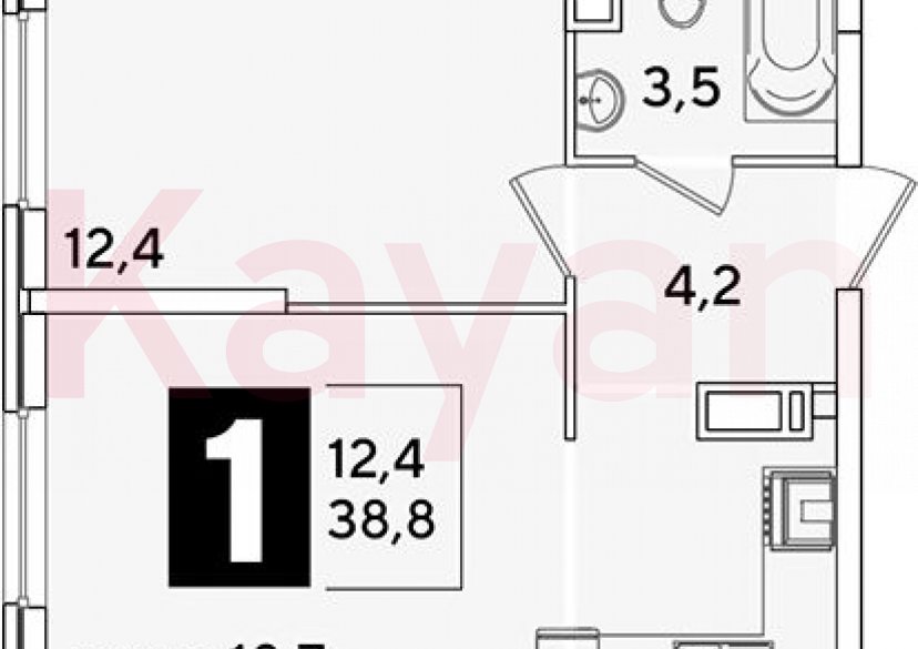 Продажа 2-комн. квартиры, 38.8 кв.м фото 0