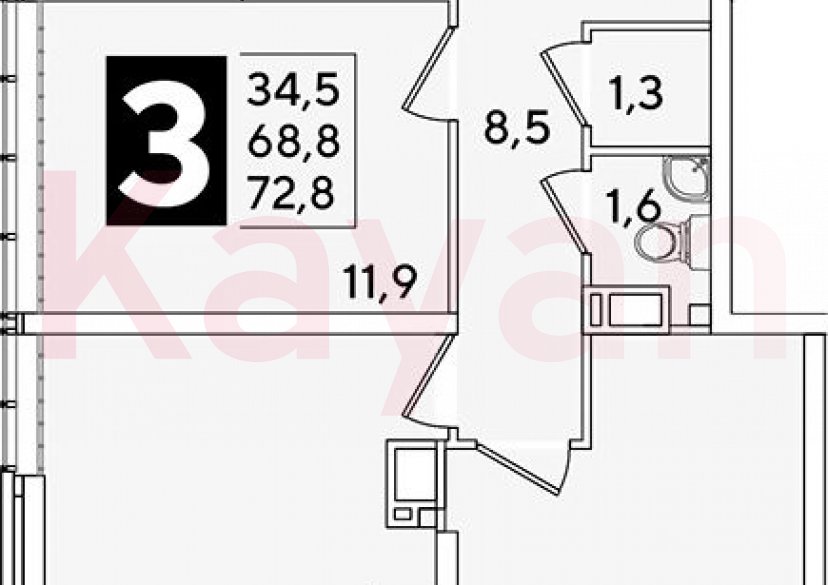 Продажа 4-комн. квартиры, 68.8 кв.м фото 0