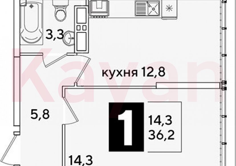 Продажа 1-комн. квартиры, 36.2 кв.м фото 0