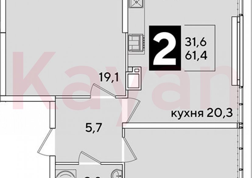 Продажа 3-комн. квартиры, 61.4 кв.м фото 0