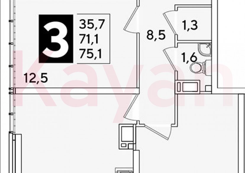 Продажа 4-комн. квартиры, 71.1 кв.м фото 0