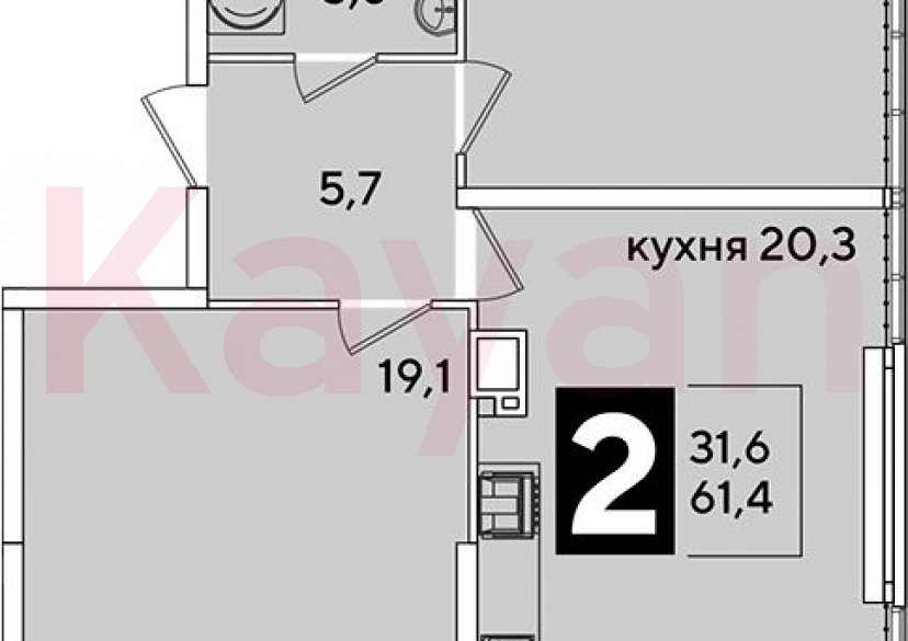 Продажа 3-комн. квартиры, 61.4 кв.м фото 0