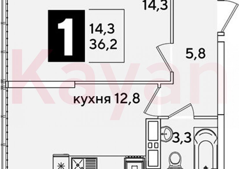 Продажа 1-комн. квартиры, 36.2 кв.м фото 0