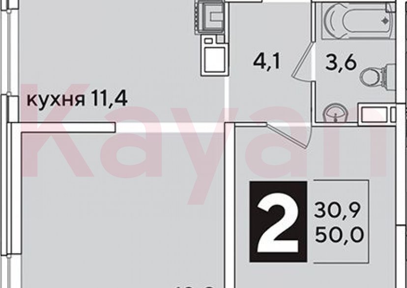 Продажа 2-комн. квартиры, 50 кв.м фото 0