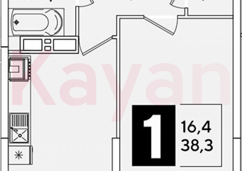 Продажа 1-комн. квартиры, 38.3 кв.м фото 0