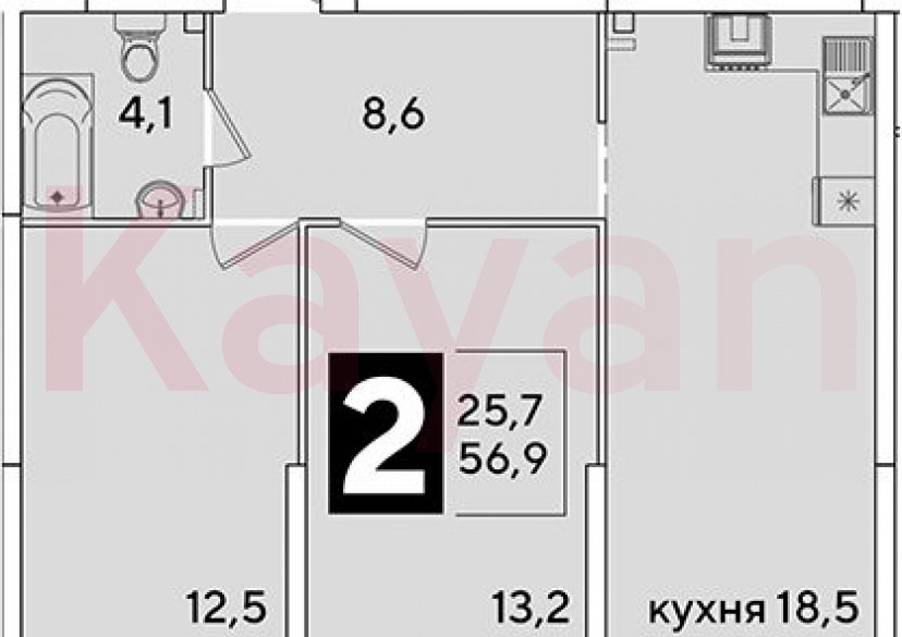 Продажа 3-комн. квартиры, 56.9 кв.м фото 0