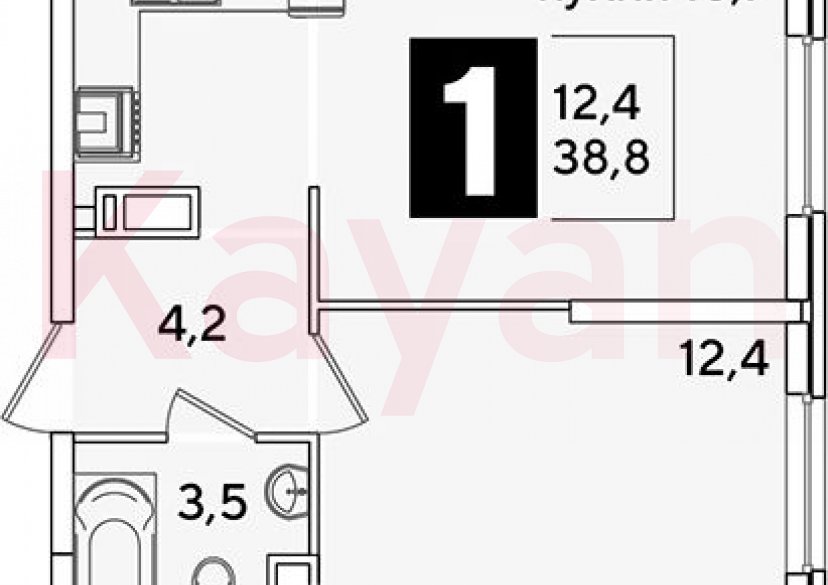 Продажа 2-комн. квартиры, 38.8 кв.м фото 0