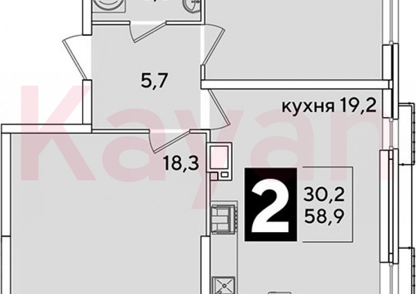 Продажа 3-комн. квартиры, 58.9 кв.м фото 0