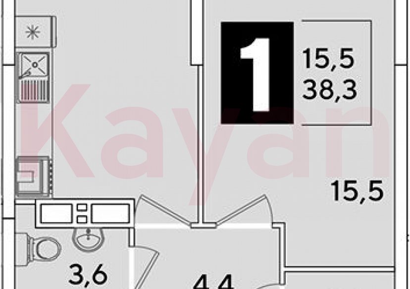 Продажа 1-комн. квартиры, 38.3 кв.м фото 0